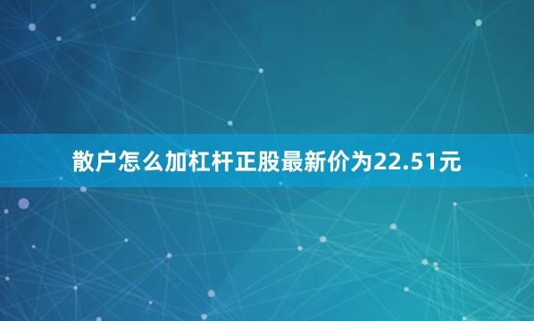 散户怎么加杠杆正股最新价为22.51元