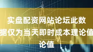 实盘配资网站论坛此数据仅为当天即时成本理论值
